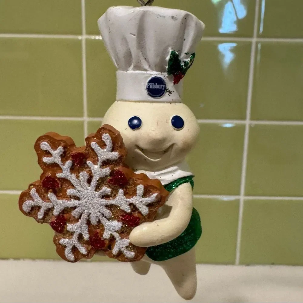 Danbury Mint The Pillsbury Doughboy Glitter Ornament Snowflake Cookie - No Box